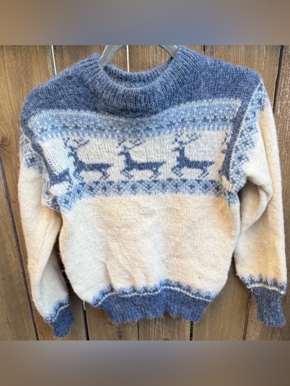 Vintage Nolander Sweater Womens 30/ xs Pure Wool With Deer